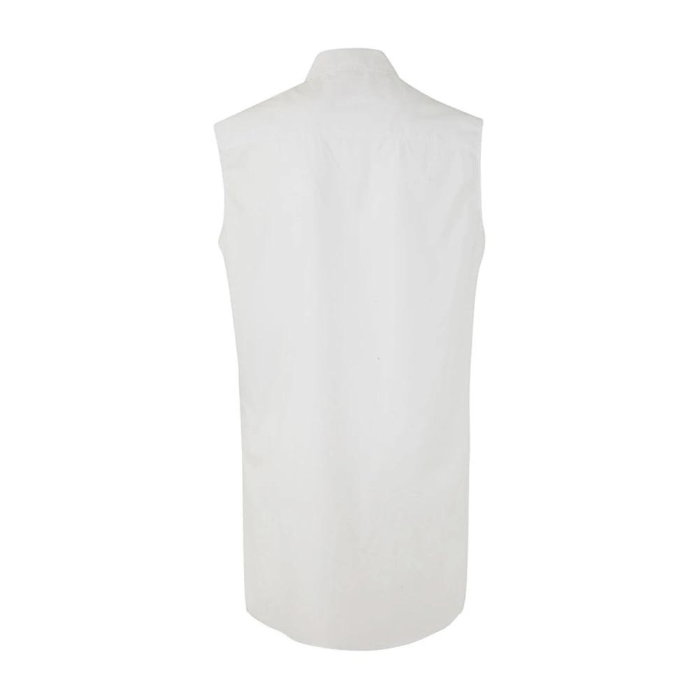 Ann Demeulemeester Amelie Mouwloze Lange High Comfort Blouse White Dames
