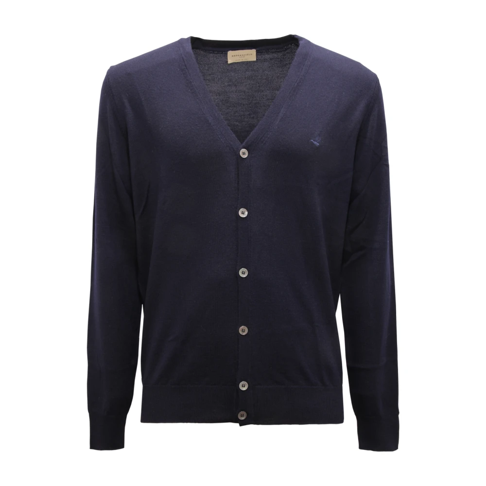 Brooksfield Men's Blue Cardigans, 3XL, Wool Cardigan Jumper