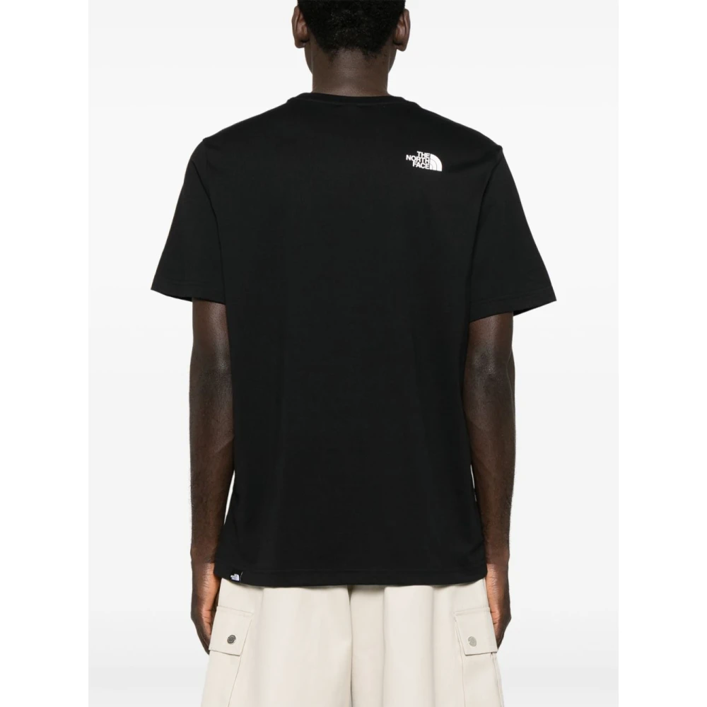 The North Face Zwart Logo Print Crew Neck T-shirt Black Heren
