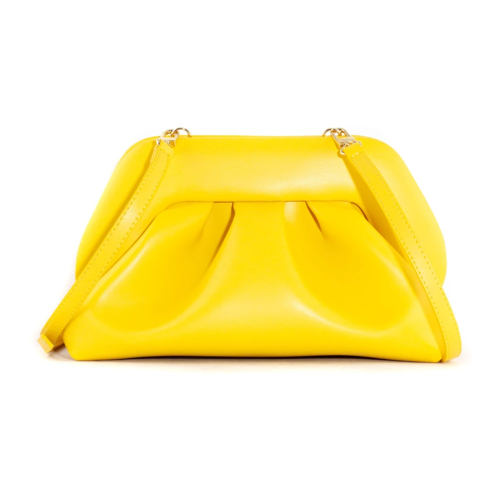 THEMOIRè Gele Tia Clutch Tas met Plooien Yellow Dames