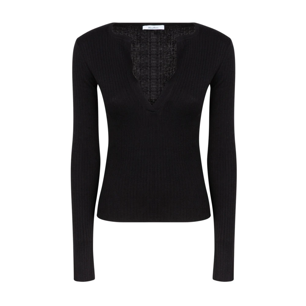 Max Mara Zwarte Kasjmier Zijden Trui Black Dames