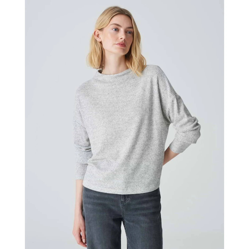 Opus Korte Mouw Top Sicozy Gray Dames