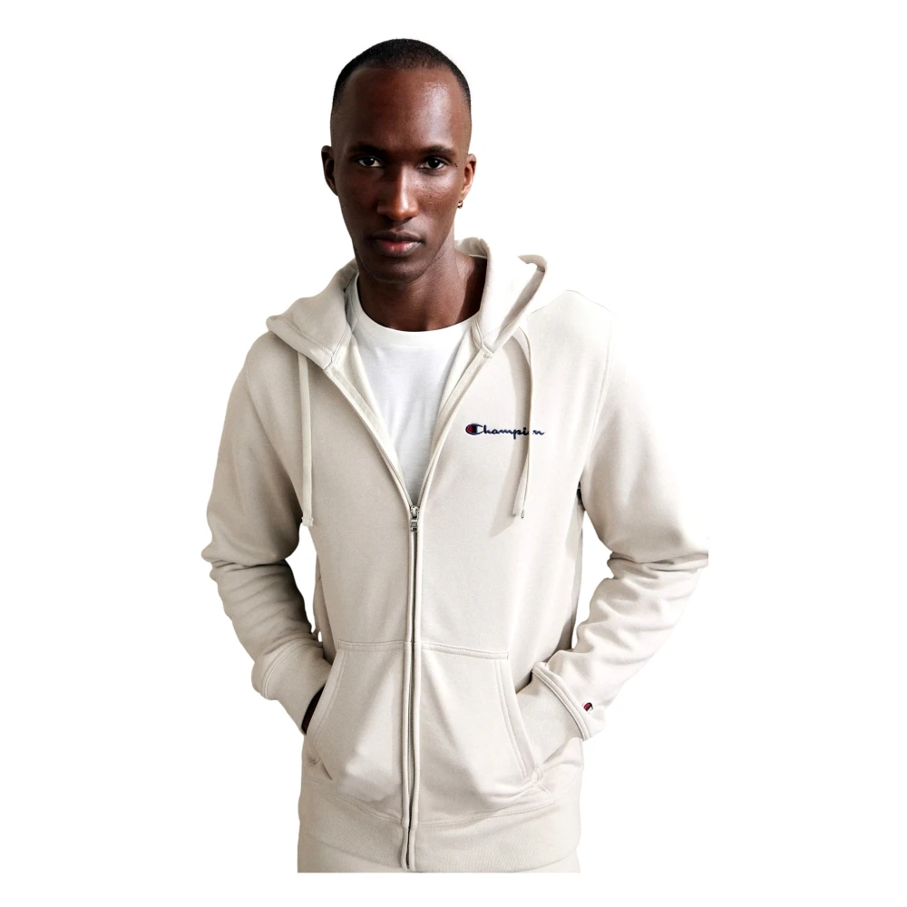 Champion Beige Hoodie met rits White Heren