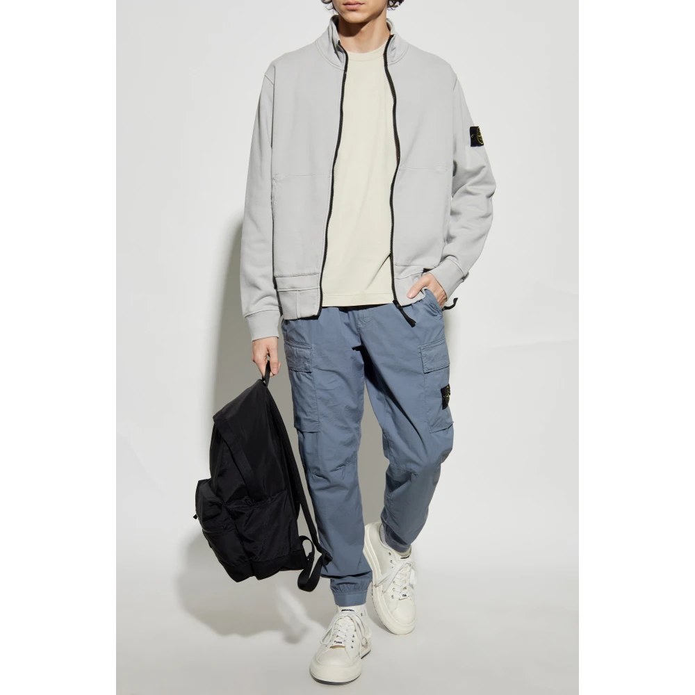 Stone Island Sweatshirt met logo Gray Heren