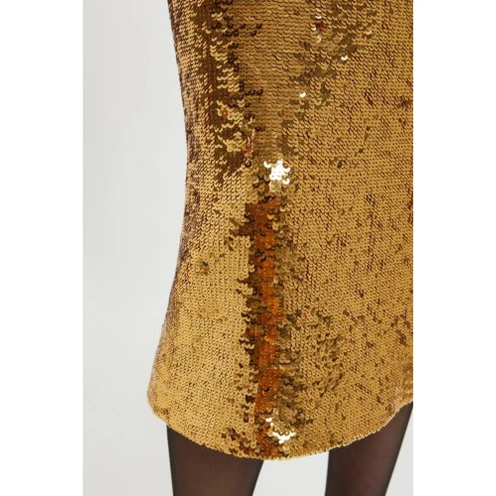 Ermanno Scervino Gouden Pailletten Rok Yellow Dames