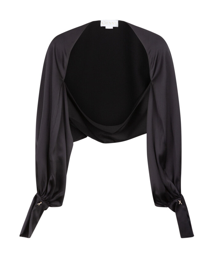 zwarte-glanzende-bolero-jas