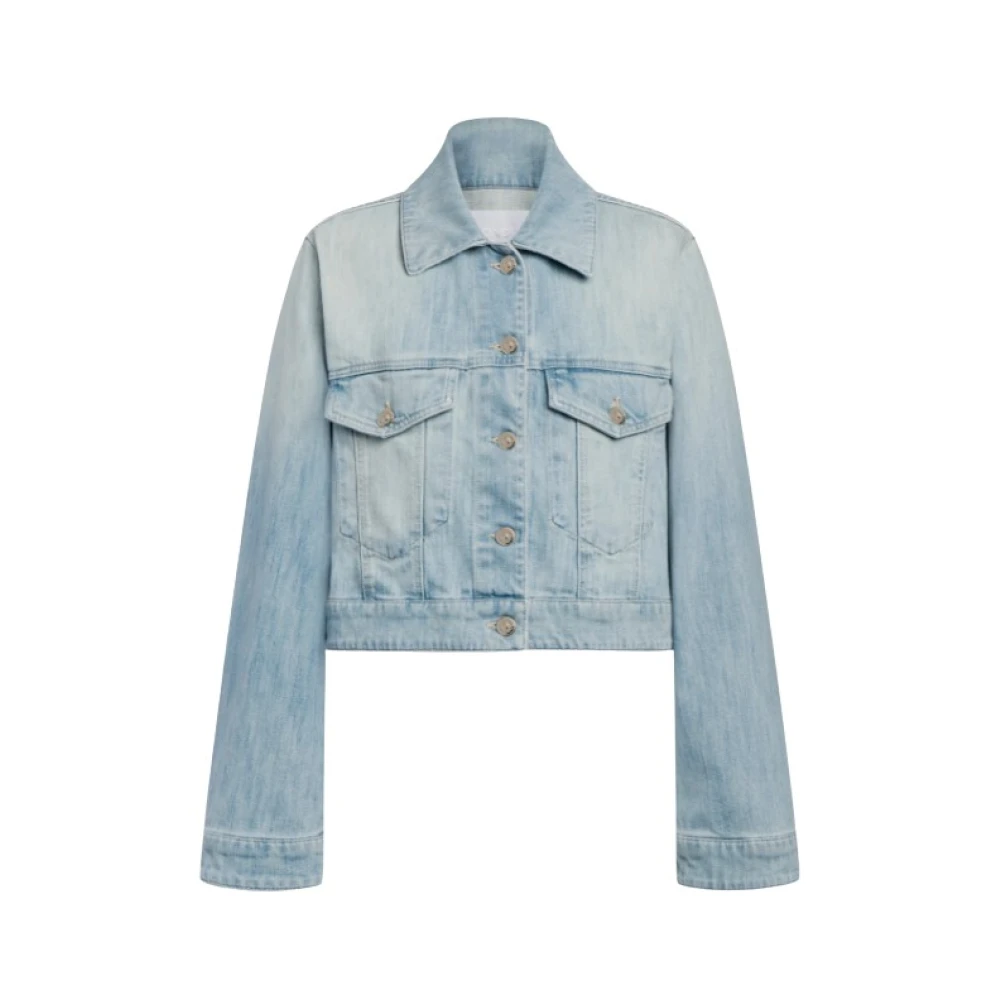 Dondup Women's Blue Regular-Fit Jacket In Stretch Denim - Denim Jackets - L - Jackets