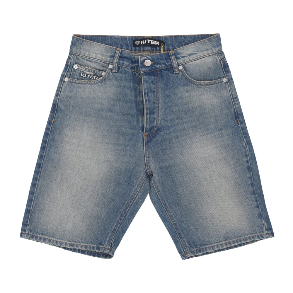 Iuter Reguliere Denim Shorts Medium Blauw Blue Heren