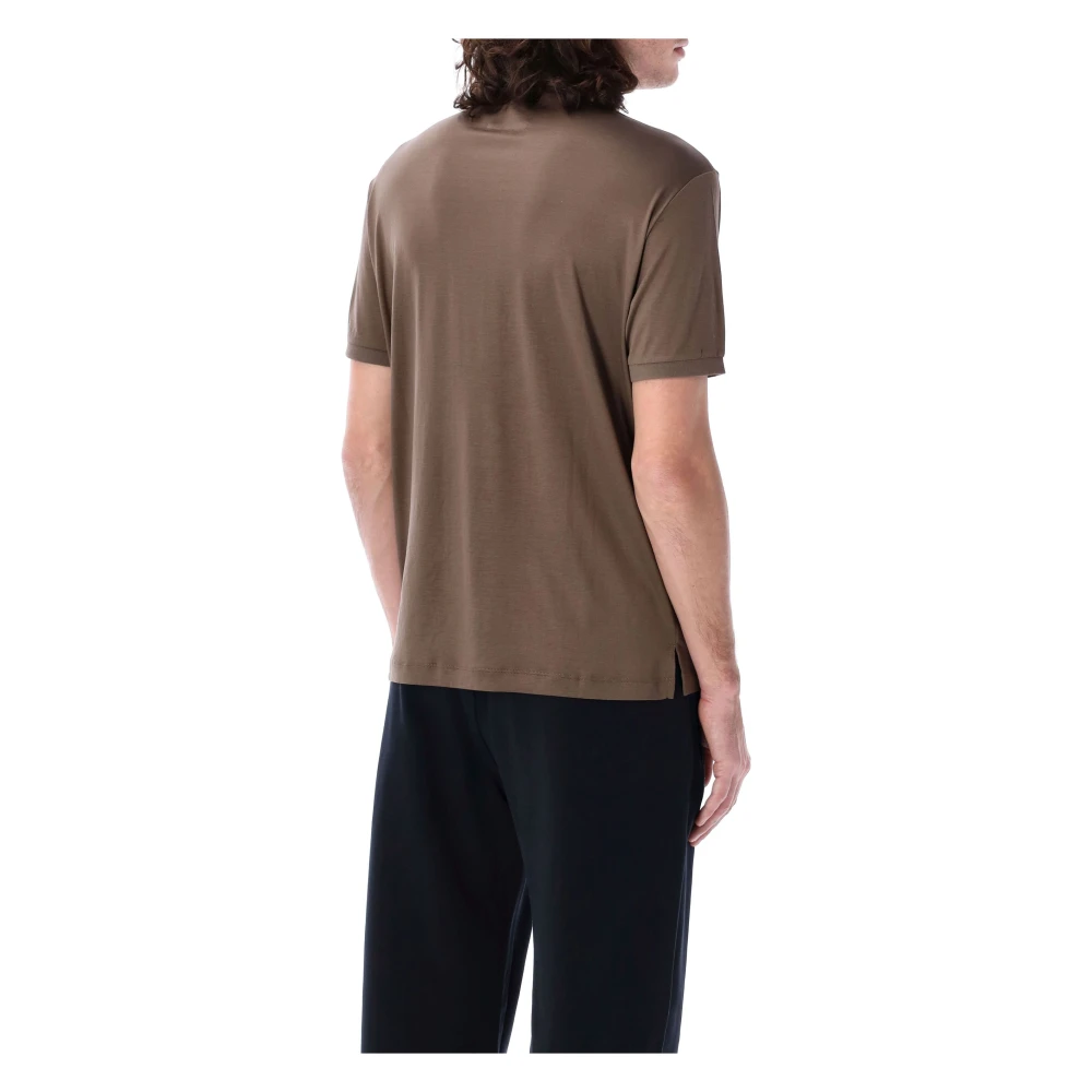 Emporio Armani Klassieke Polo Shirt voor Mannen Brown Heren
