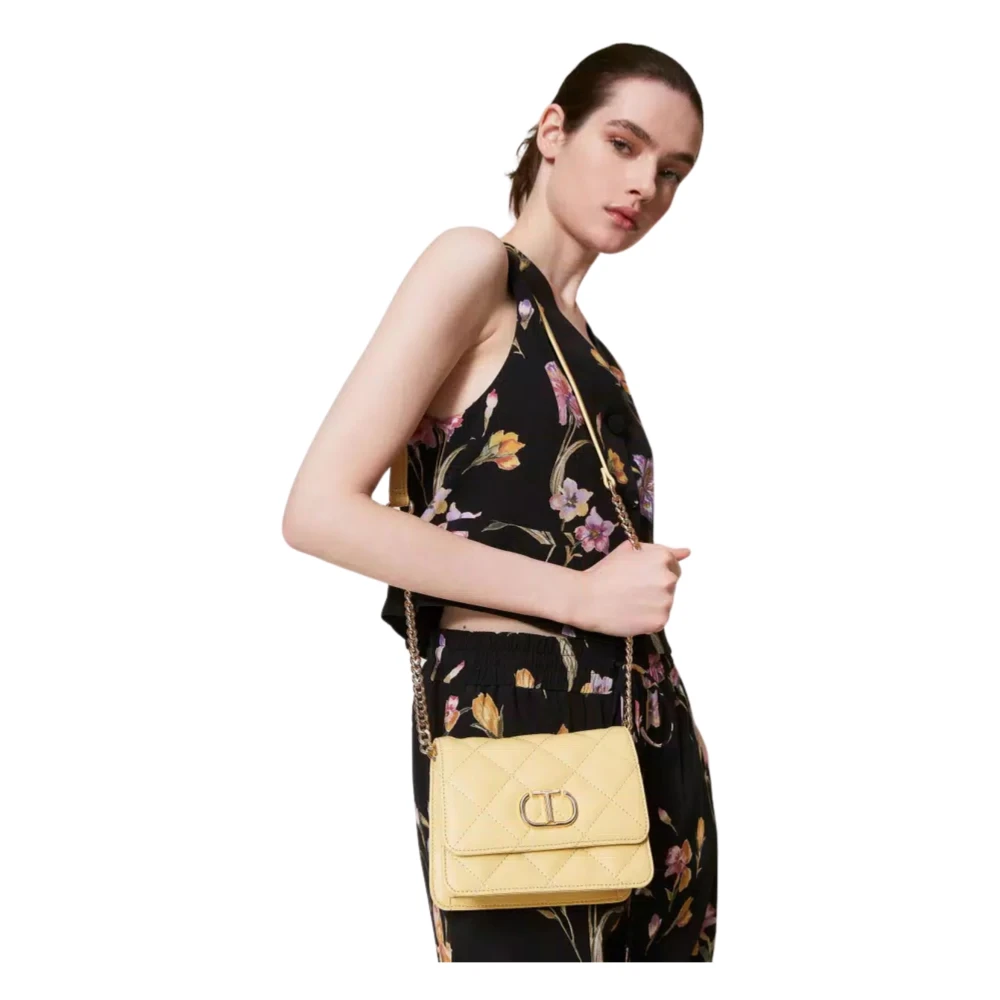 Twinset Gele Gewatteerde Schoudertas Audrey Yellow Dames