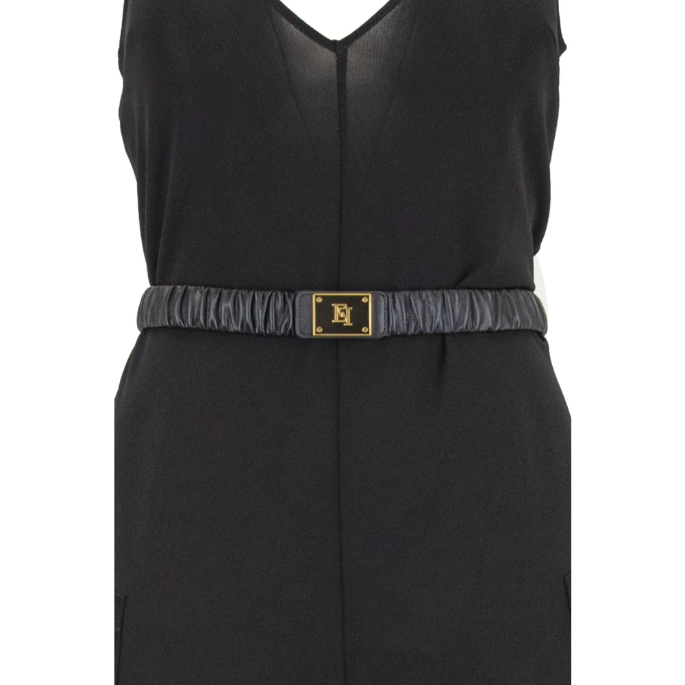 Elisabetta Franchi Chique Viscose Jumpsuit met Riem Black Dames