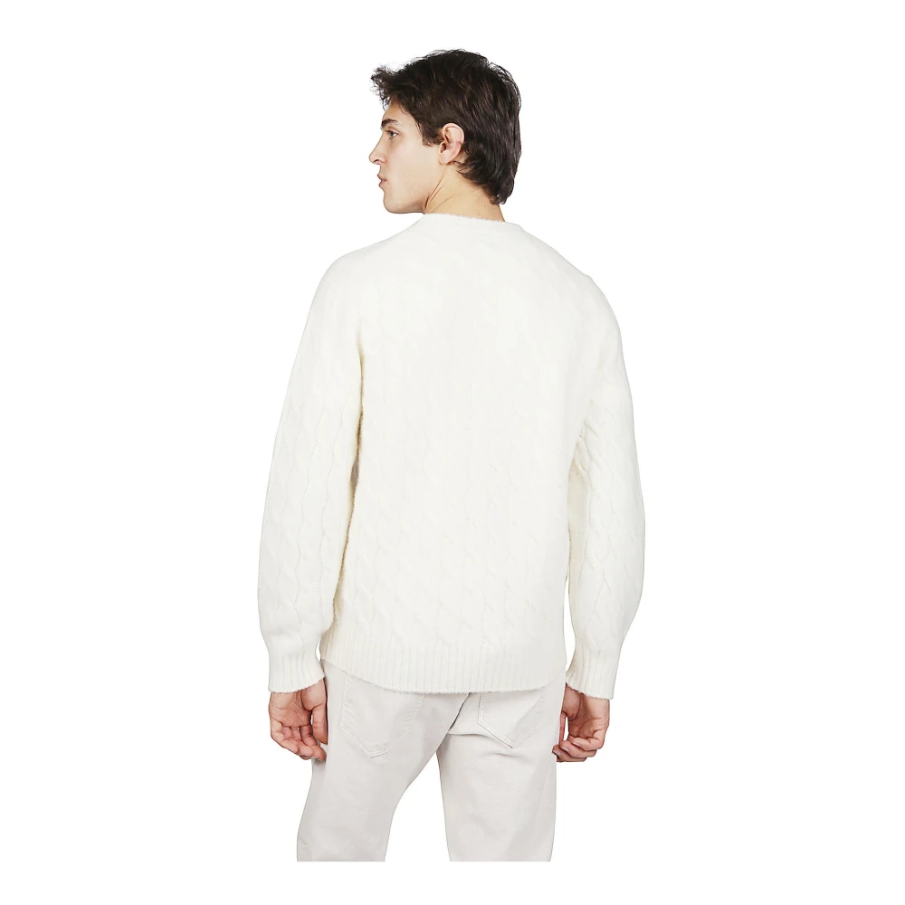Eleventy Gevlochten Wol Kasjmier Trui White Heren