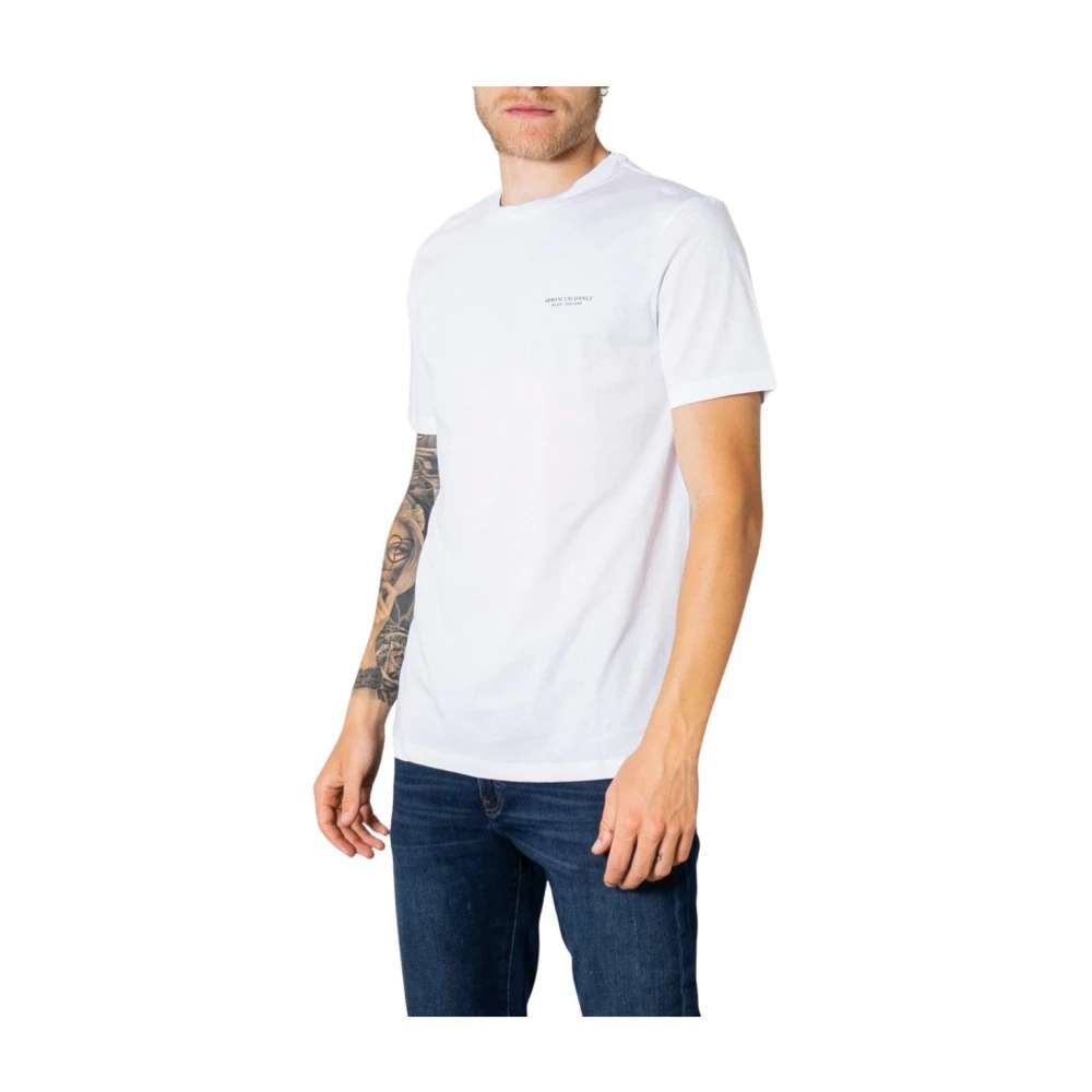 Armani Exchange Mannelijk Wit T-Shirt Met Ronde Hals