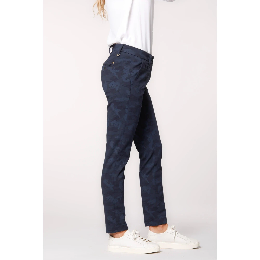 Mason's Camouflage Slim Chino Broek Blue Dames