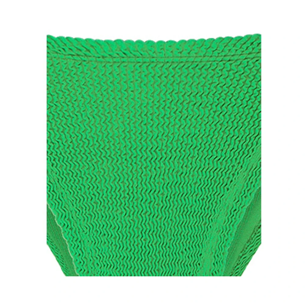Hunza G Smaragdgroene Gekreukte Strandkleding Vierkante Hals Green Dames