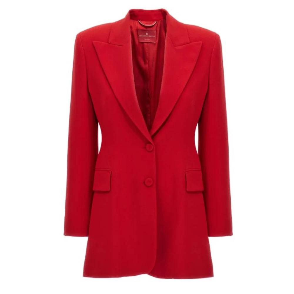 Ermanno Scervino Rode Maatwerk Jas met Lancia Revers Red Dames