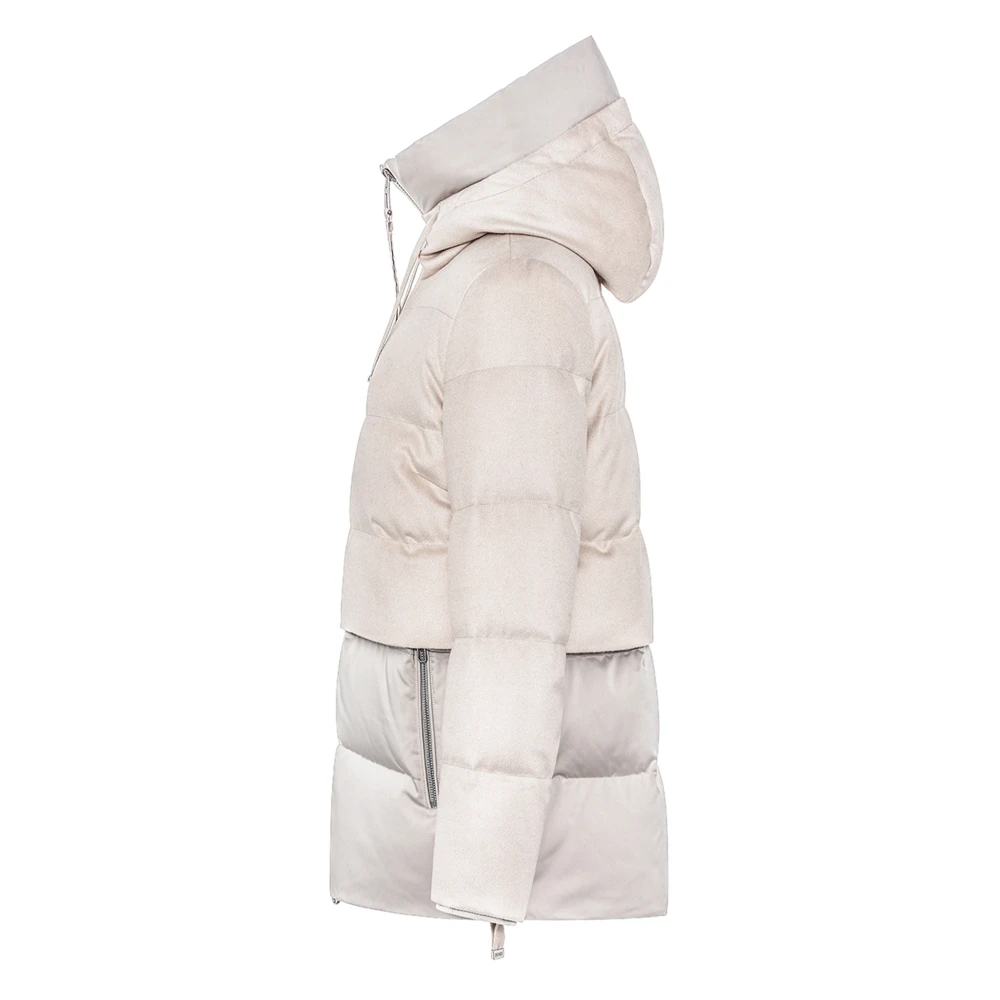 Duno Korte Parka Jas Beige Dames