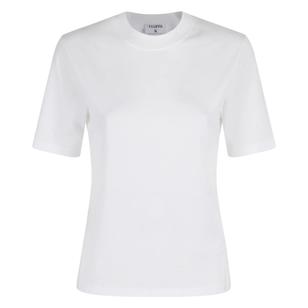 Filippa K Casual Mock Neck Tee Shirt White Dames