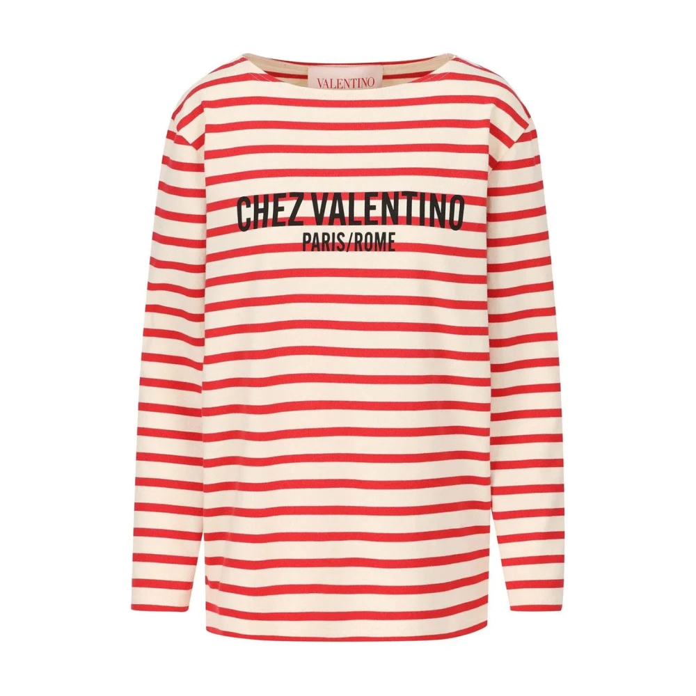 Valentino Garavani Casual katoenen T-shirt met uniek ontwerp Red Dames