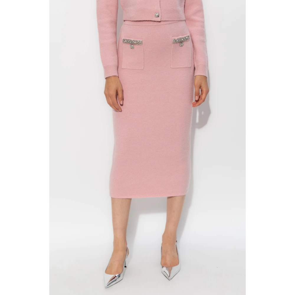 Self Portrait Rok met zakken Pink Dames
