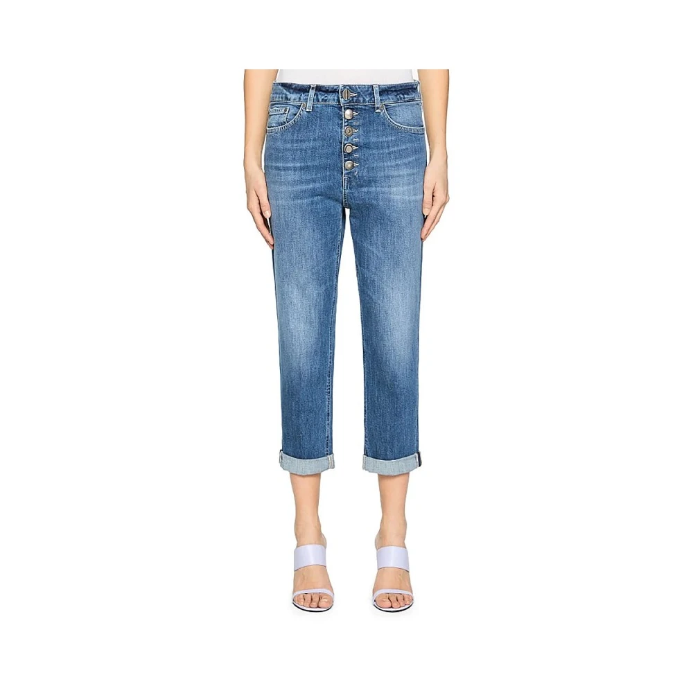 Dondup Losse Fit Denim Jeans Medium Wassing Blue Dames