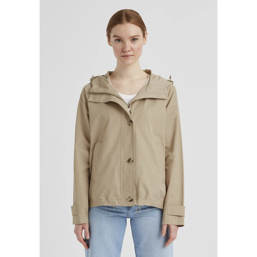 Milestone Sportieve Trenchcoat met capuchon Beige Dames