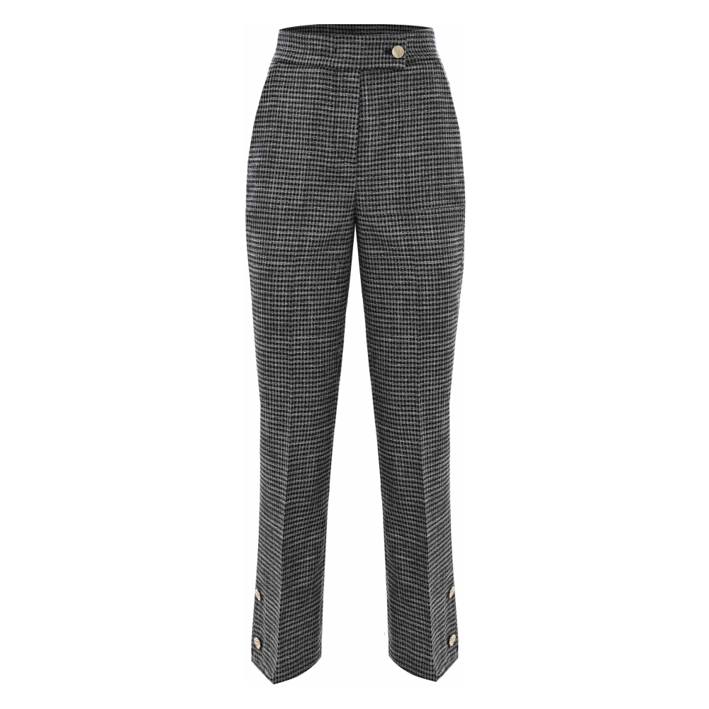 Kocca Elegante Broek met Split en Patroon Gray Dames