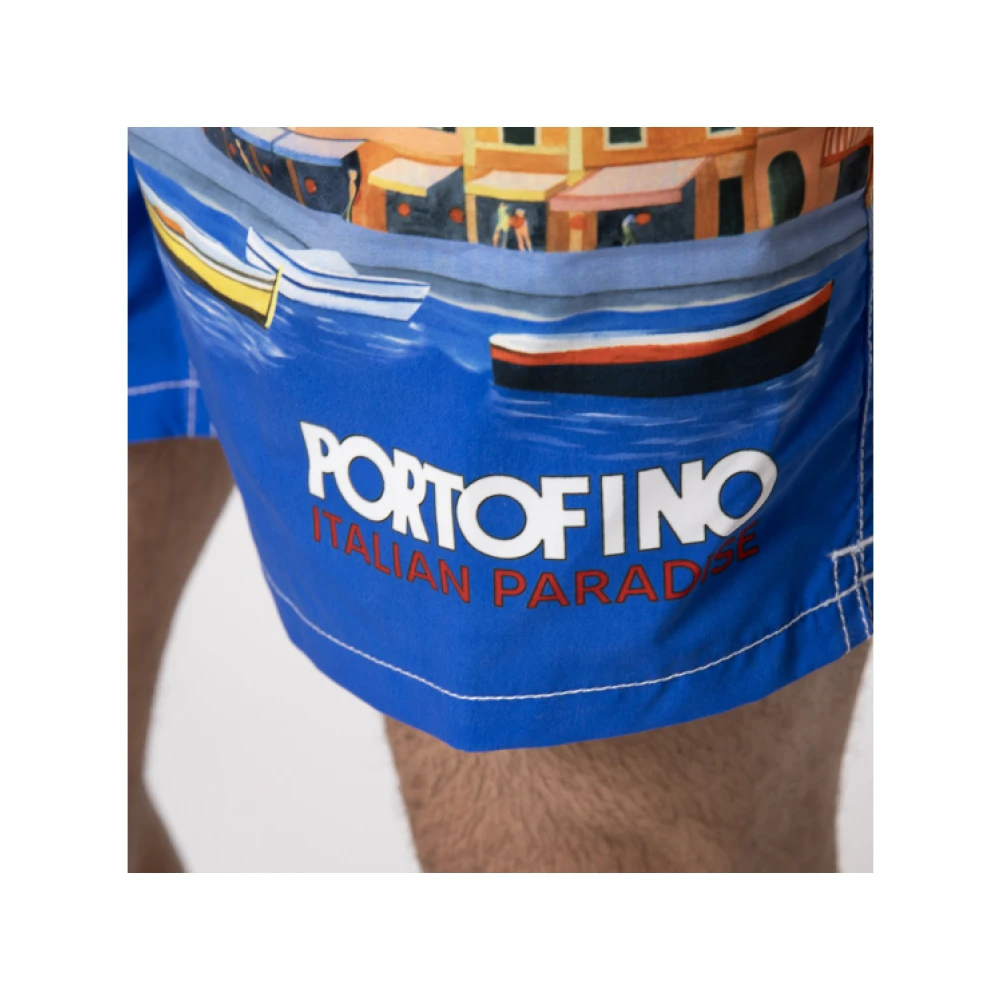 MC2 Saint Barth Blauwe Portofino Patroon Zwembroek Multicolor Heren