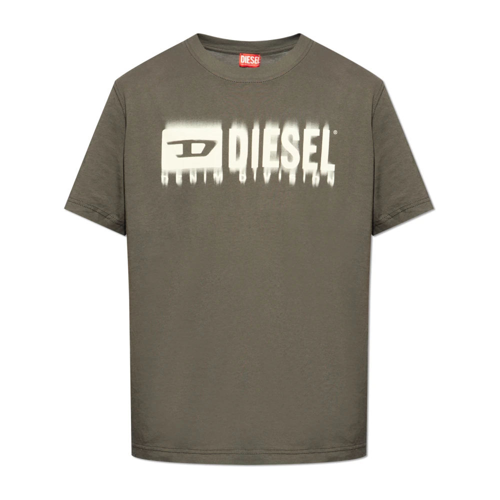 Diesel T-shirt `T-Adjust-Q7` Gray Heren