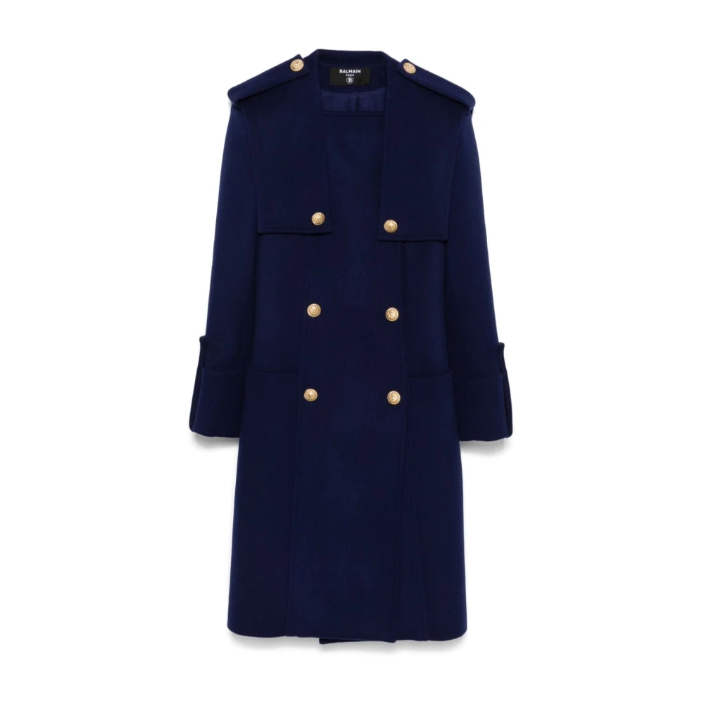 Balmain Double-Breasted Jas Blue Dames