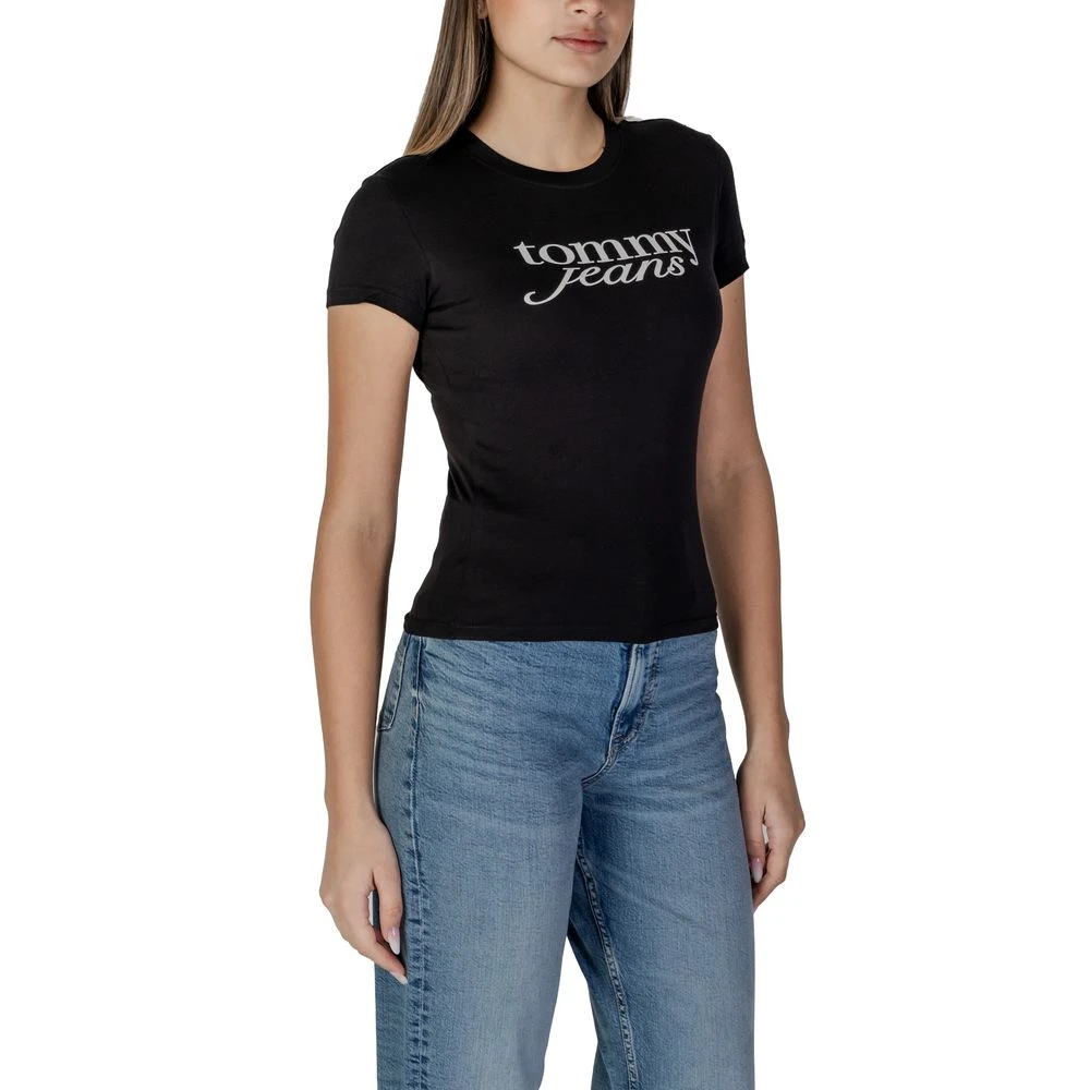 Tommy Jeans Gerecycled Katoen Dames T-shirt Lente Zomer Black Dames