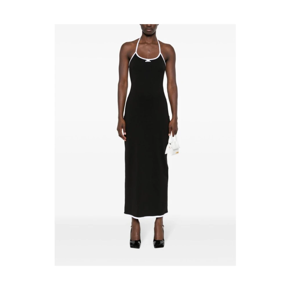 Rowen Rose Bloemenapplicatie Halternek Zwart Wit Rok Black Dames