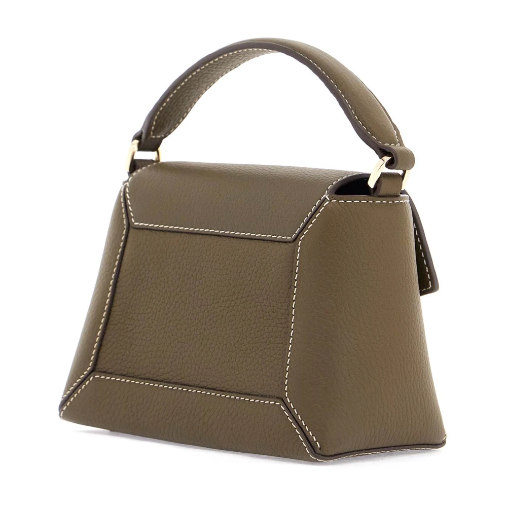 Strathberry Khaki Kalfsleer Mosaic Nano Tas Green Dames