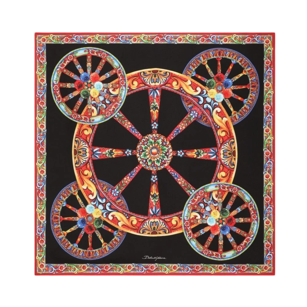 Dolce & Gabbana Multicolor Printed Silk Foulard - Female - Silk Scarves - One Size - Accessories