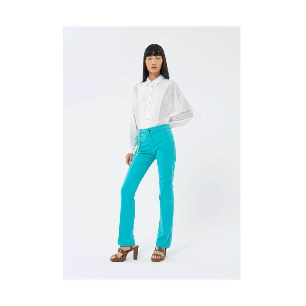 Fracomina Bootcut Broek Lente-Zomer 2024 Collectie Blue Dames
