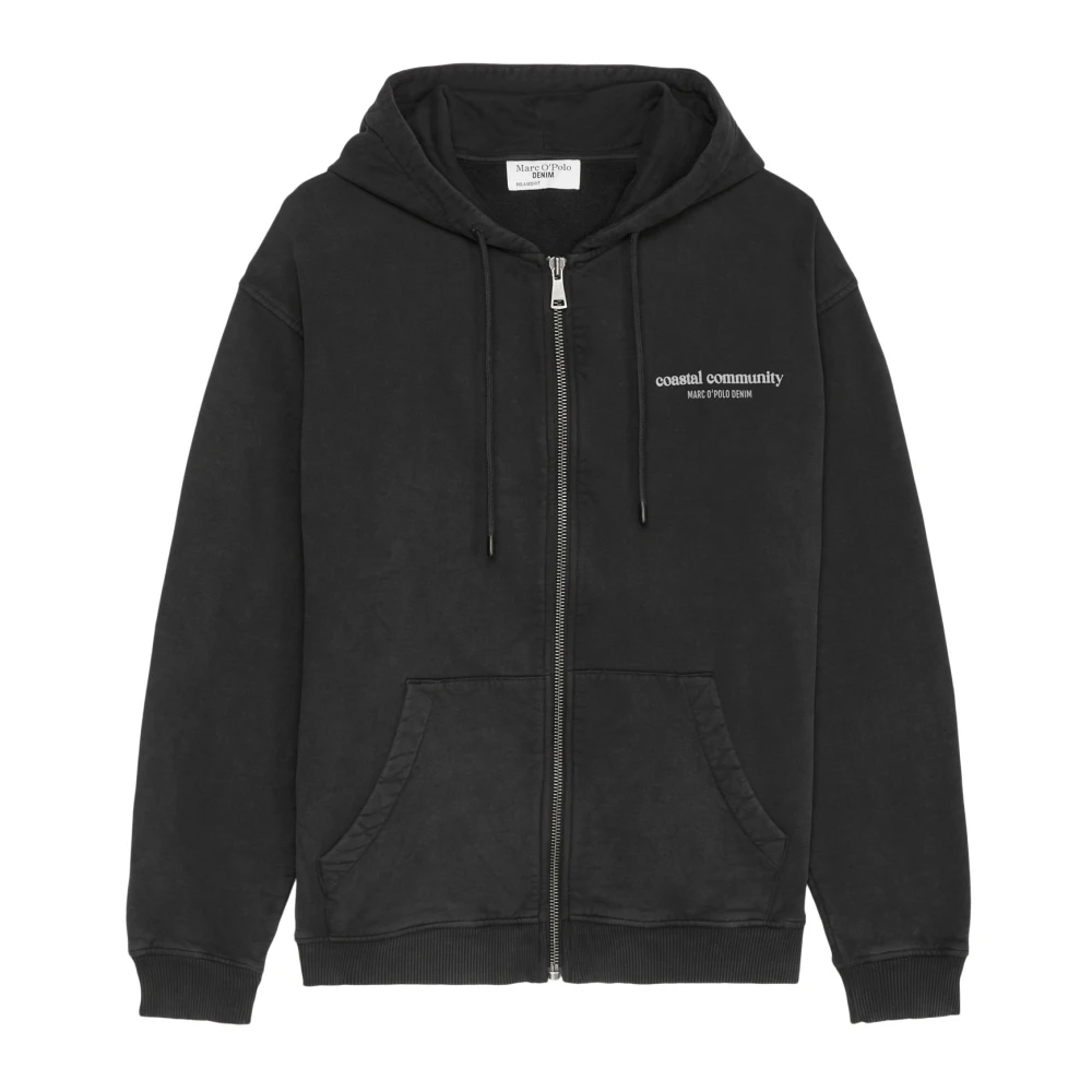 Marc O'Polo Relaxed capuchontrui Black Heren