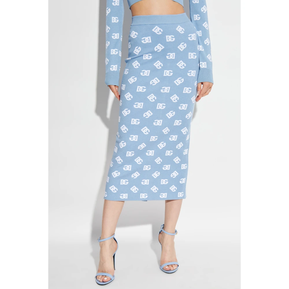 Dolce & Gabbana Rok met monogram Blue Dames