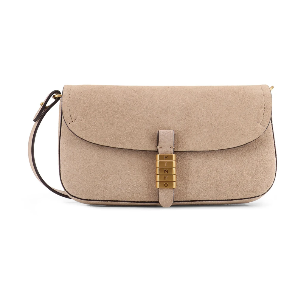 Pinko Women's Brown Cross Body Bags, One Size, Saddle Flat Shoulder Bag