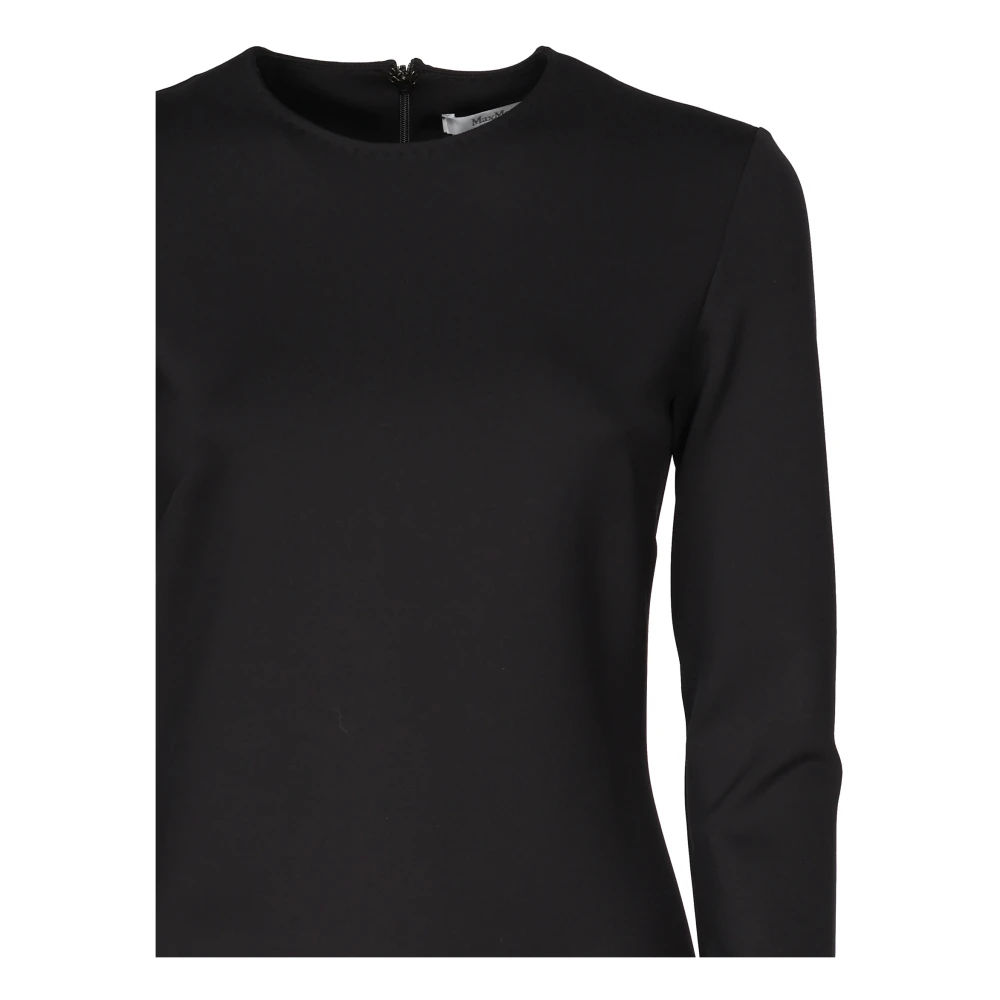 Max Mara Zwarte Bartolo Midi Jurk Vrouwen Black Dames