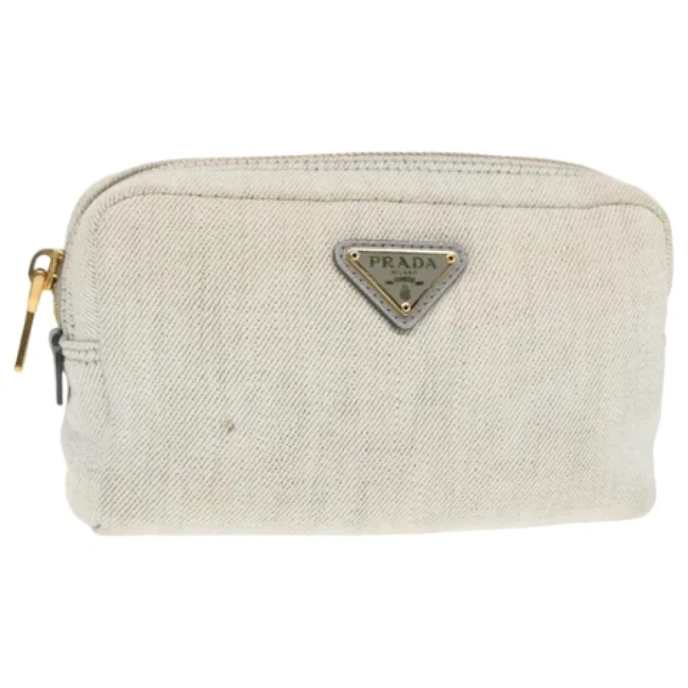 Prada Vintage Pre-owned Canvas pouches Gray Dames