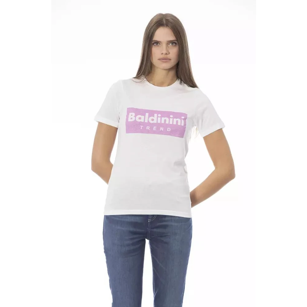 Baldinini Elegante T-shirt met korte mouwen en ronde hals White Dames
