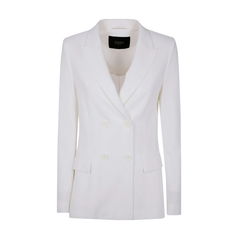 Seventy Women's White Double-Breasted Blazer