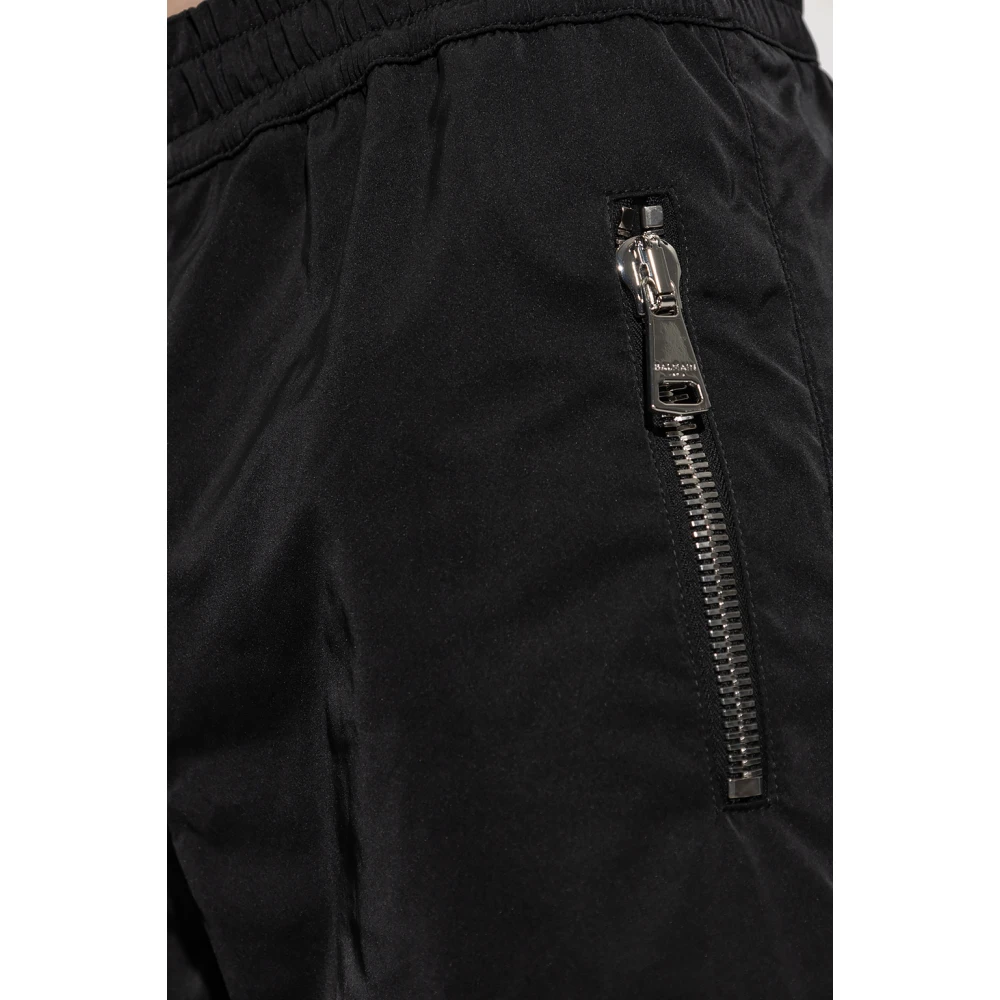 Balmain Zwarte Cargo Joggingbroek Black Heren