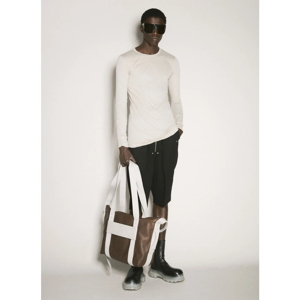 Rick Owens Gelaagd Langmouw Crewneck T-Shirt White Heren