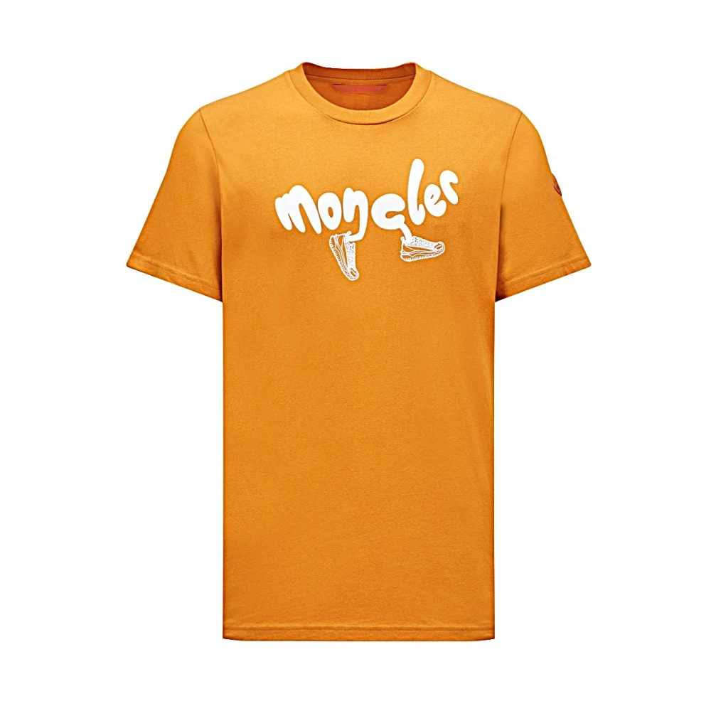 Moncler Casual Katoenen T-shirt voor Mannen Orange Heren