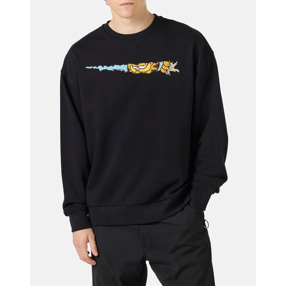 Iceberg Crewneck sweatshirt met Garfield print Black Heren