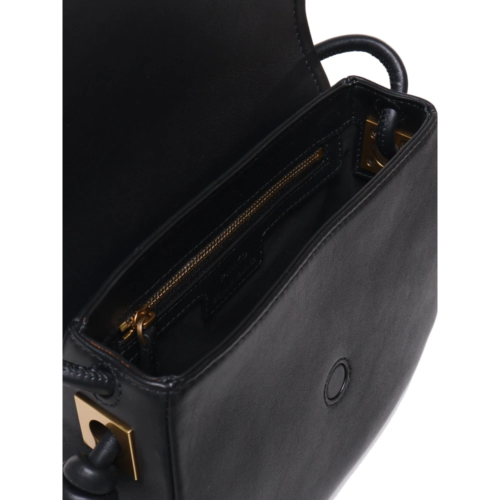 pinko Zwarte Schoudertas met Zijknopen Black Dames