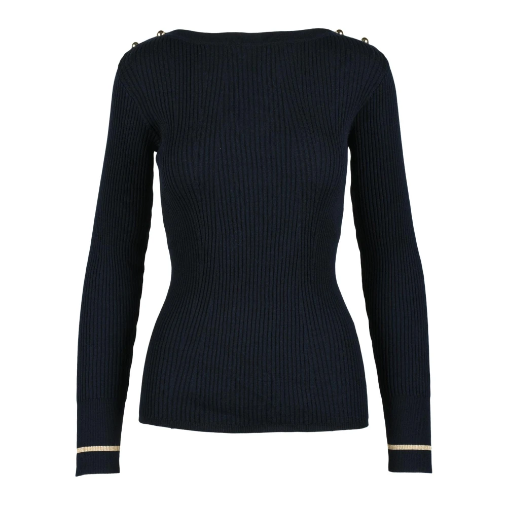 Max Mara Studio Wollen Gebreide Trui Blue Dames