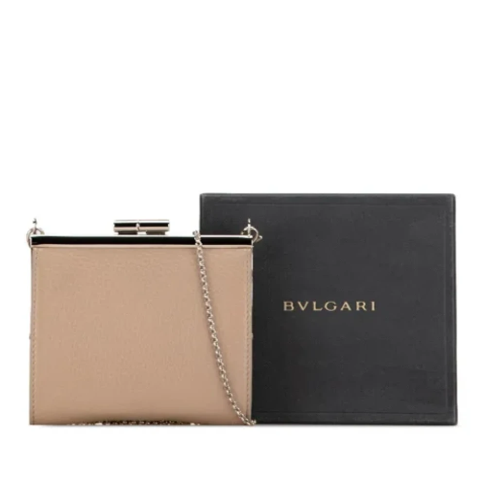 Bvlgari Vintage Pre-owned Leather wallets Beige Dames