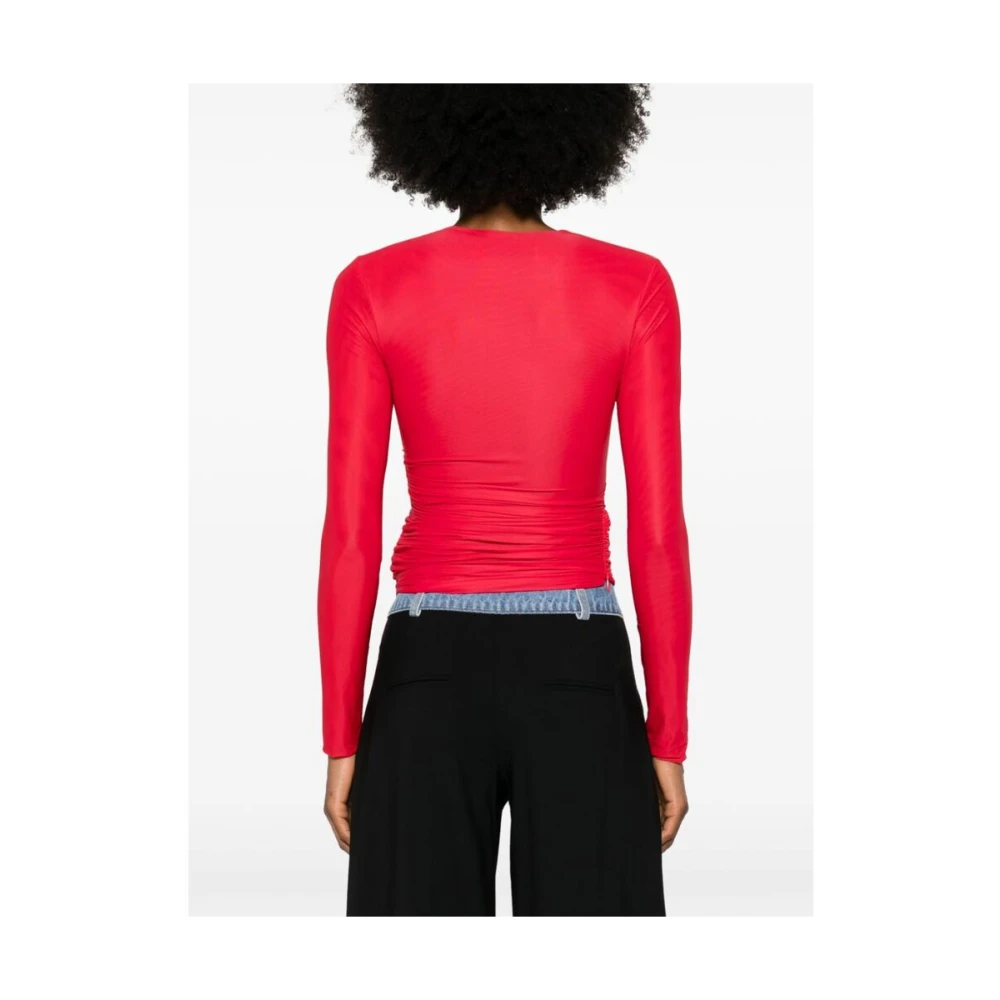 Christopher Esber Rode Mesh Sculptuur Golfdetail Top Red Dames